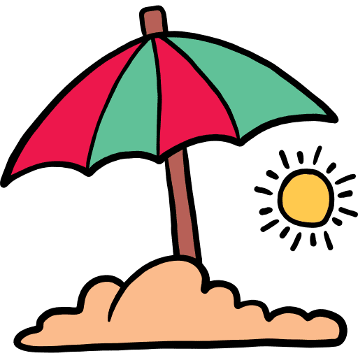 Sun umbrella weather sunbed holidays icon Sun umbrella weather sunbed holidays icon