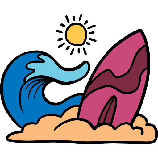 Surf surfing surf board summertime icon Surf surfing surf board summertime icon