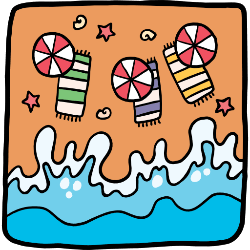 Beach holiday vacations beach icon Beach holiday vacations beach icon