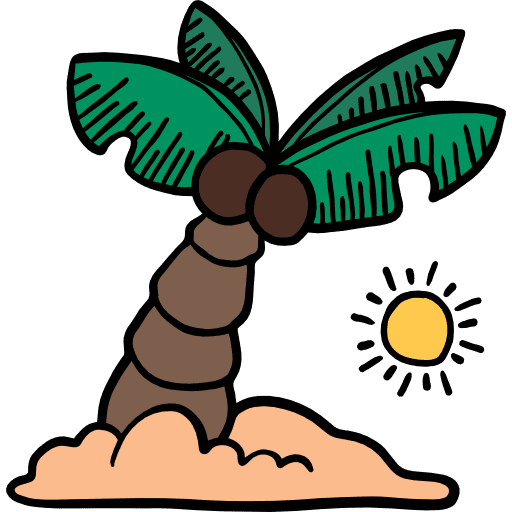 Coconut tree beach scenery landscape icon Coconut tree beach scenery landscape icon
