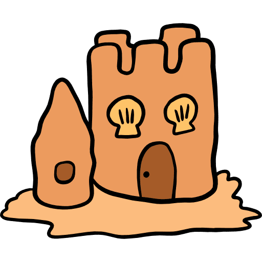 Sand castle summertime buildings beach icon Sand castle summertime buildings beach icon