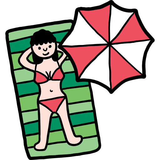 Sunbathing summer sun holidays icon Sunbathing summer sun holidays icon
