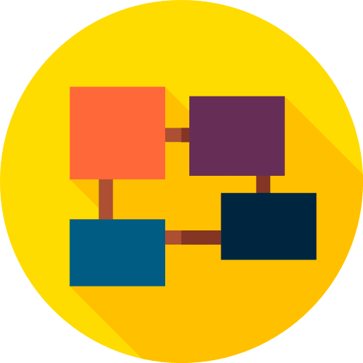 Workflow direction networking seo and web icon