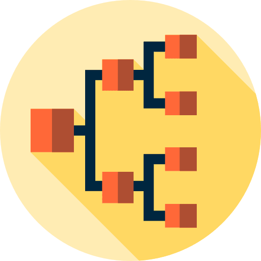 Hierarchical structure seo and web networking structure icon