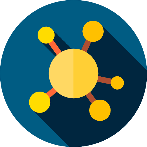 Share network dependency circles icon