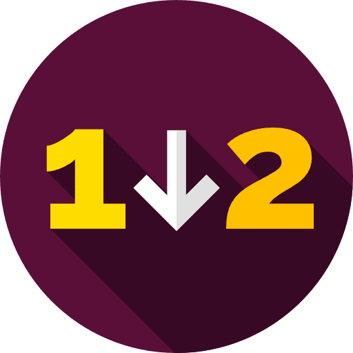 Ascending sort numbers numerically sort icon