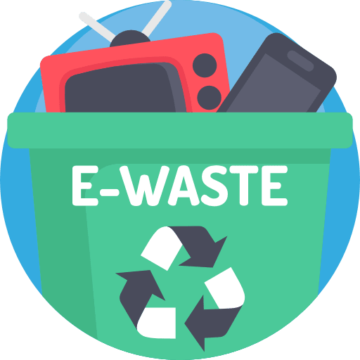 Ewaste metallic ecologic separate collection icon