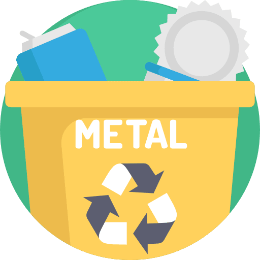 Metal ecology garbage trash can icon