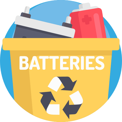 Battery battery arrows garbage icon