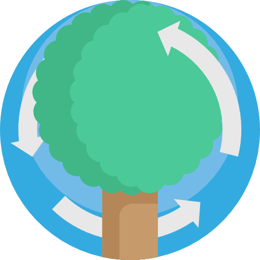 Cycle of nature circular arrows tree recycle icon