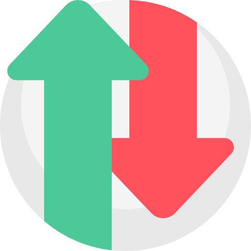 Exchange up and down arrows changes double sided arrow icon