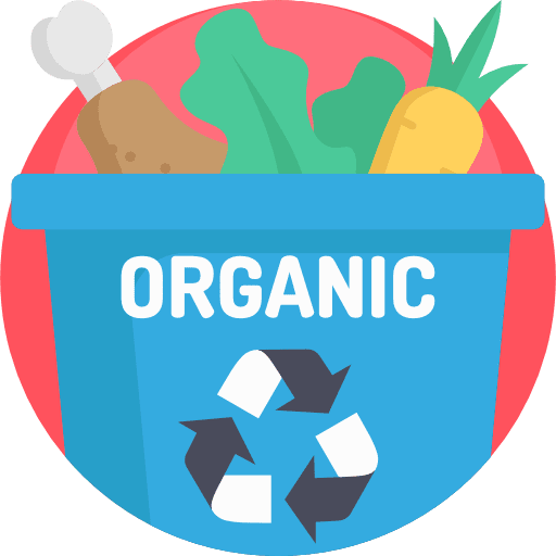 Organic zero waste shapes and symbols separate collection icon