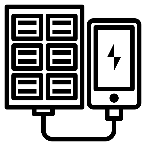 Charging ecology and environment batteries smartphone icon