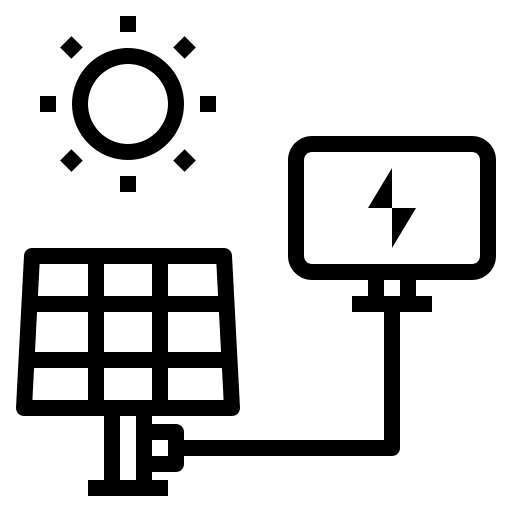 Solar energy both ecological power icon