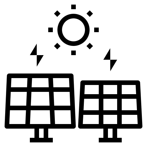 Solar energy industry solar panel power icon
