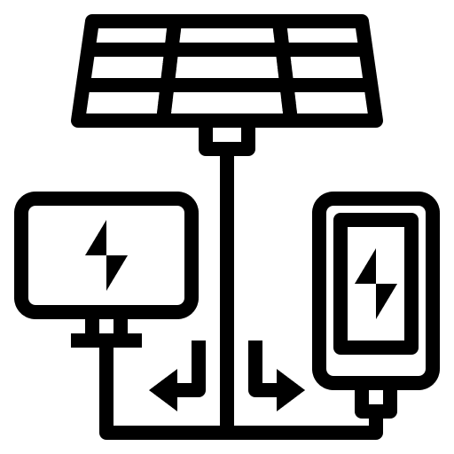 Solar energy technology power electronic icon Solar energy technology power electronic icon