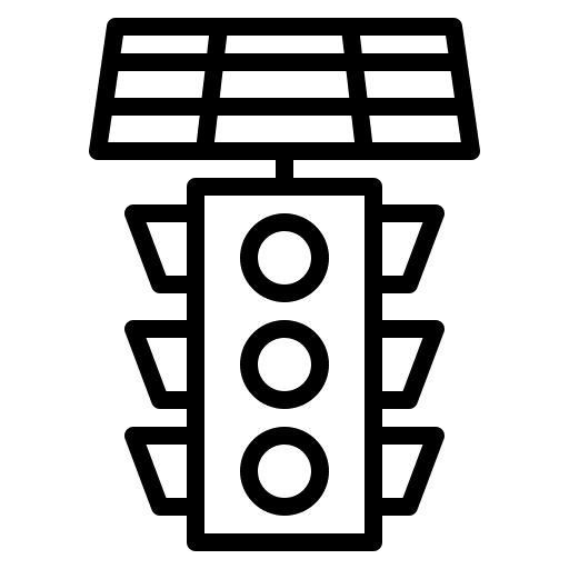 Traffic lights solar panel light power icon Traffic lights solar panel light power icon