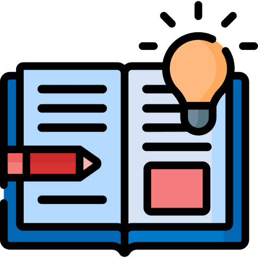 Open book learning study idea icon