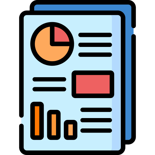 Seo report file infography statistics icon