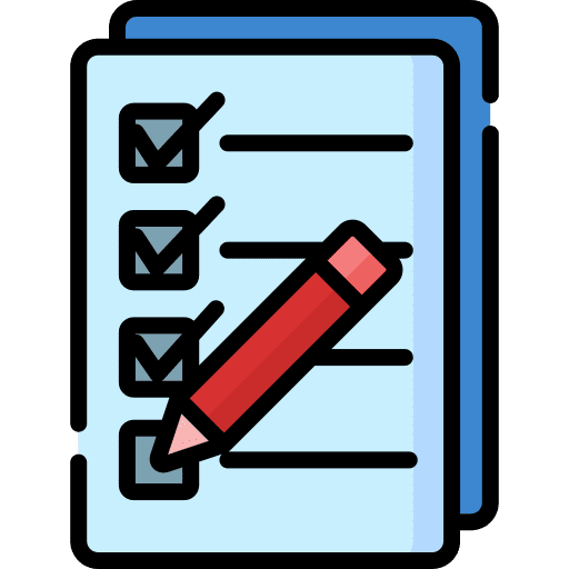 Checklist criteria files and folders document icon Checklist criteria files and folders document icon