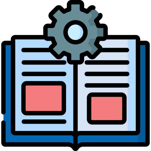 Guide education cogwheel guidelines icon Guide education cogwheel guidelines icon