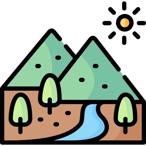 Landscape mountain objective strategy icon Landscape mountain objective strategy icon