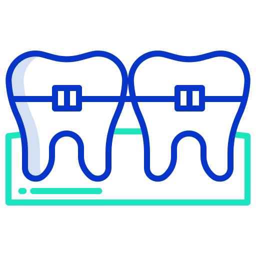 Braces orthodontic dental care tooth icon