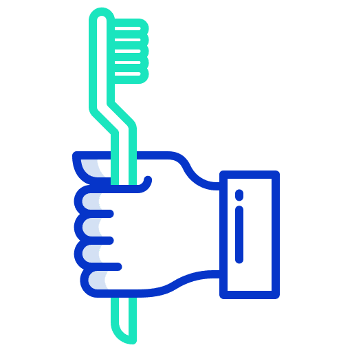 Toothbrush hand premolar hygiene icon Toothbrush hand premolar hygiene icon