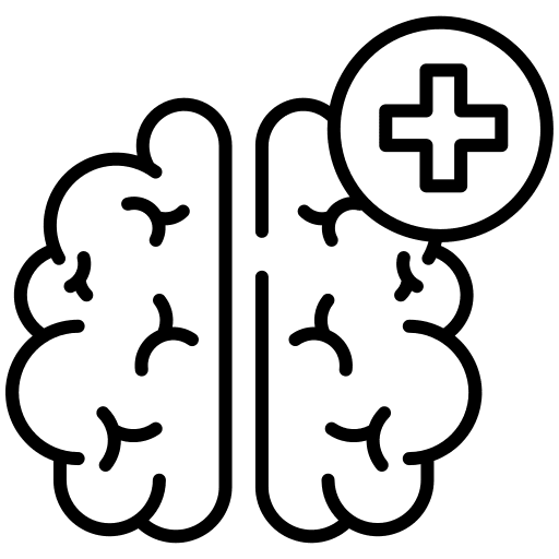 Brain healthcare and medical therapy medical icon