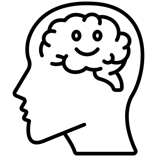 Mind psychology think positive icon