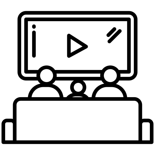 Watching movie tv watching family icon