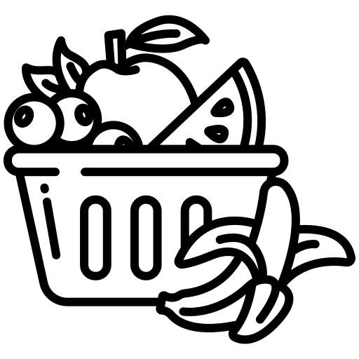 Basket fruits supplies market icon Basket fruits supplies market icon